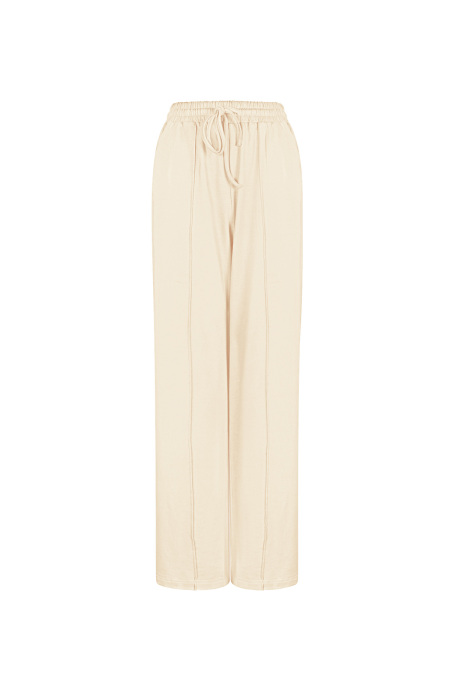 Cotton Women's Wide Leg Pants Comfortable Drawstring Waist 2