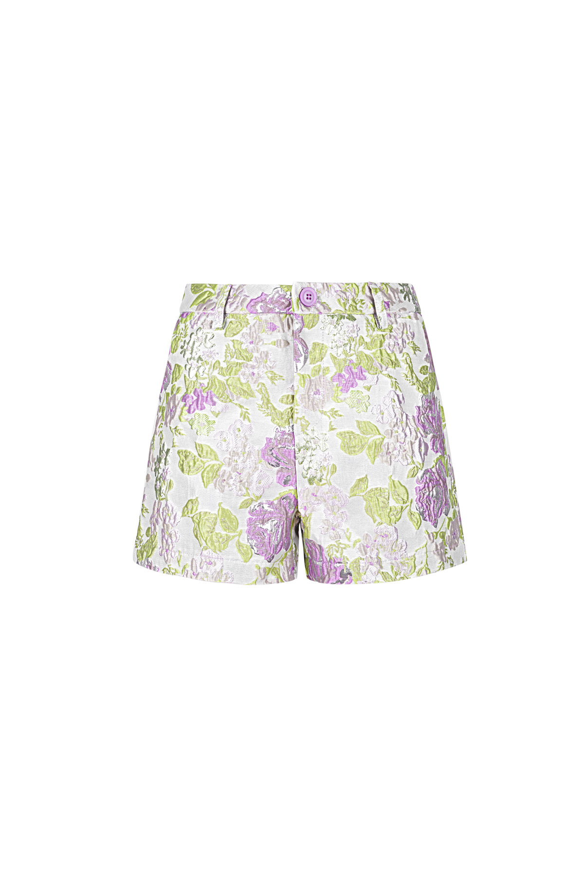 Shorts da Donna in Fibra di Poliestere Tessuta Stampa Floreale Elegante 2