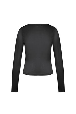 Maglia in Poliestere Donna Maniche Lunghe Crop Top Collo Quadrato Taglio Bodycon h5 Immagine3