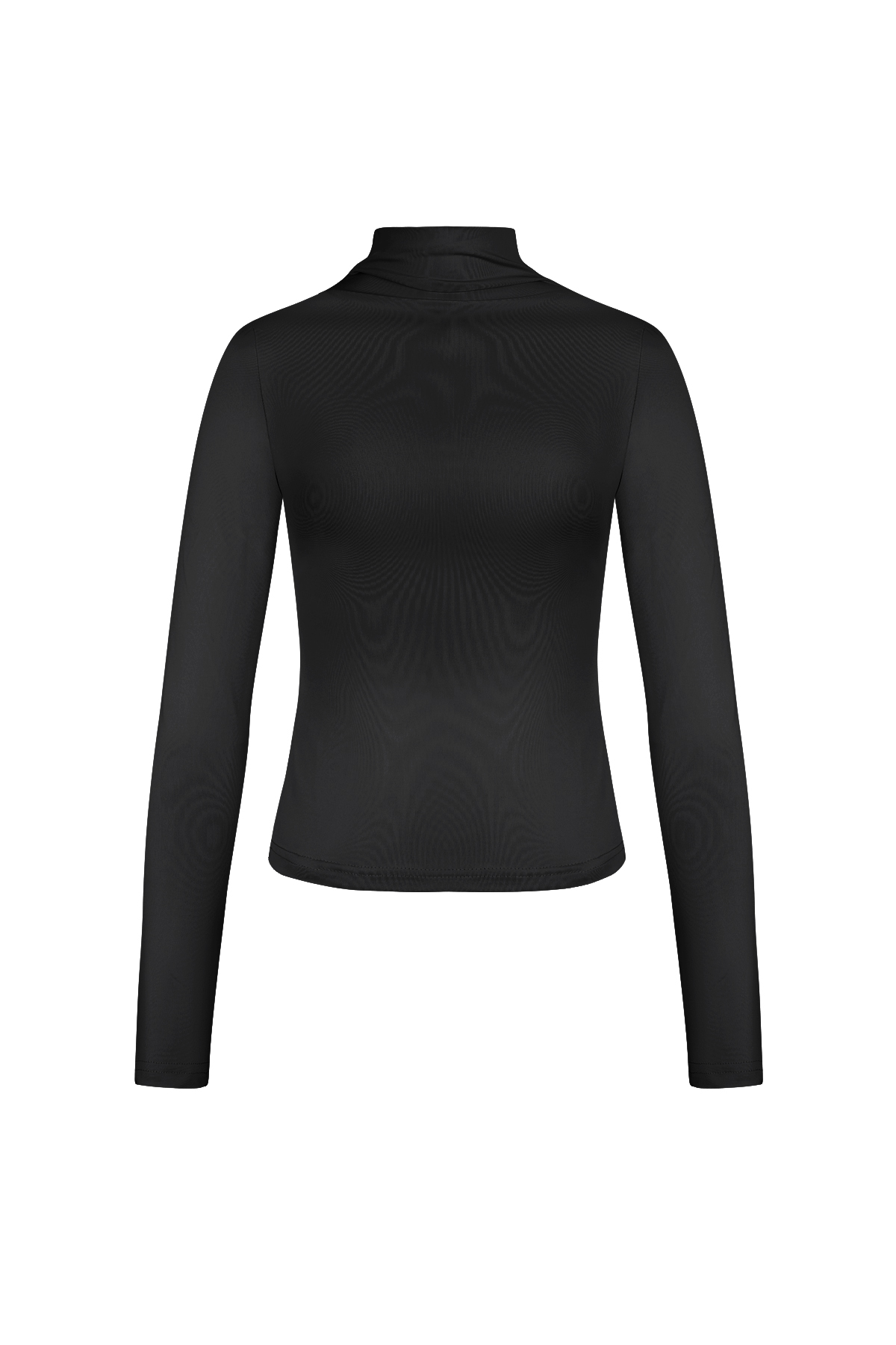 Polyester Women's Long Sleeve Top Ribbed Turtleneck 2