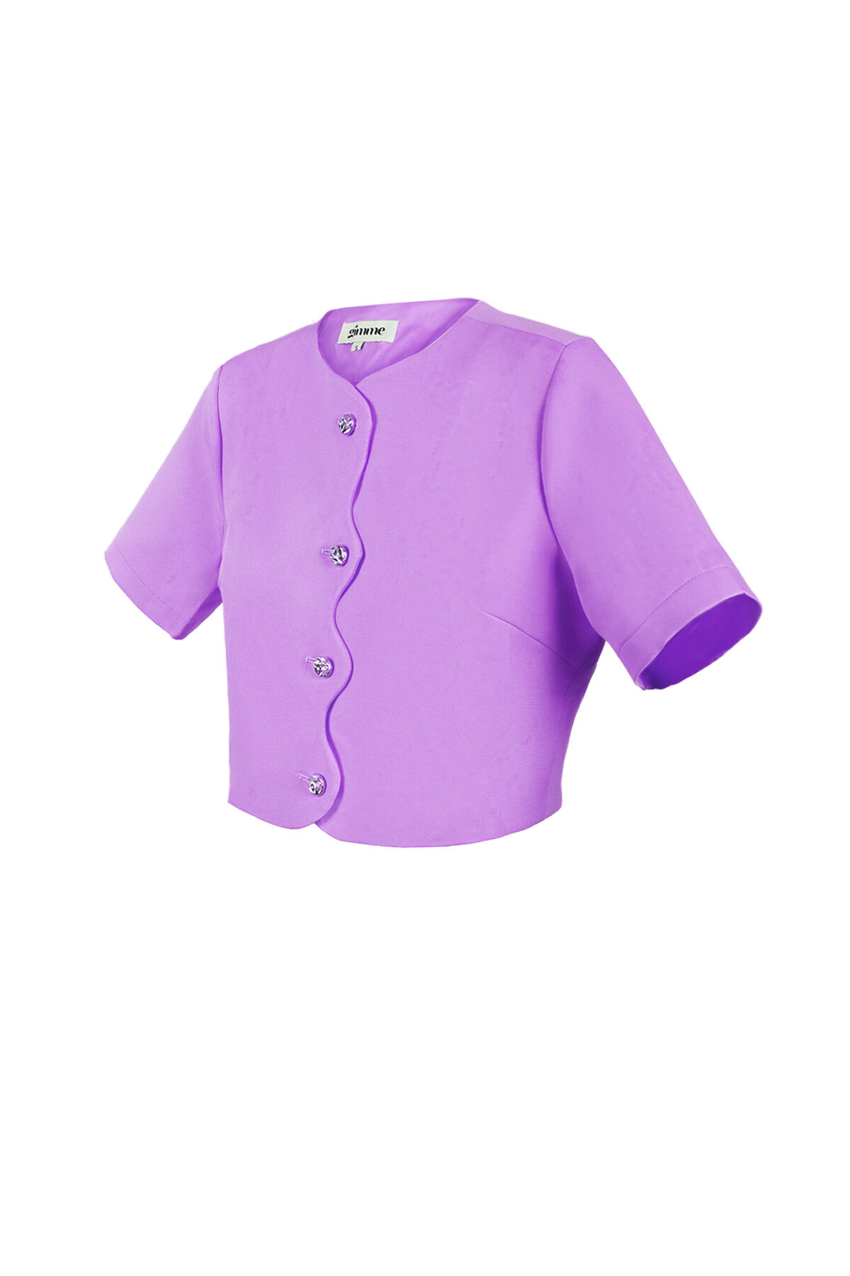 Top Manches Courtes Femme en Polyester Coupe Courte Fermeture à Boutons h5 Image2