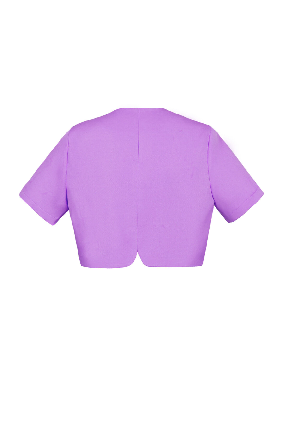 Top Manches Courtes Femme en Polyester Coupe Courte Fermeture à Boutons Image6