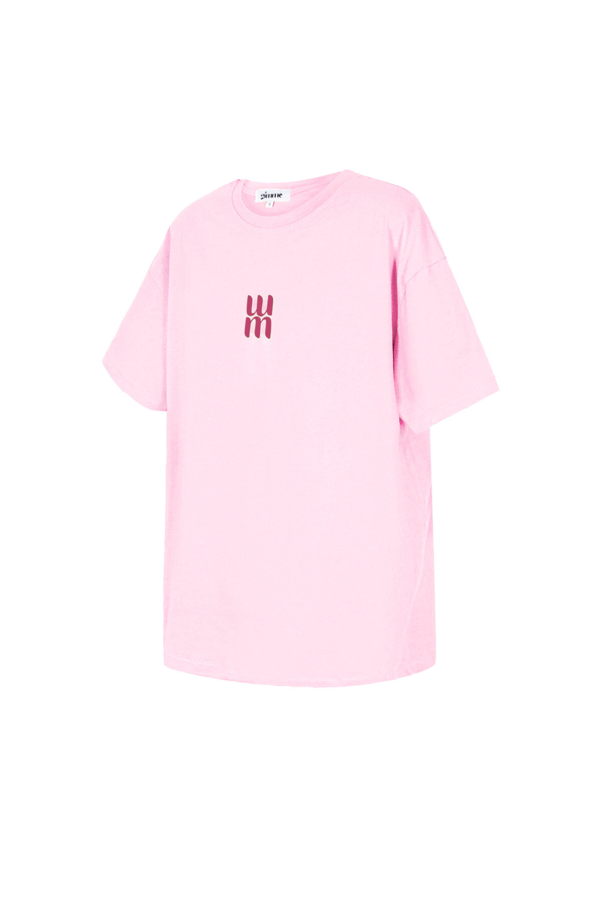 Cotone Maglietta Donna Oversized Logo Minimalista