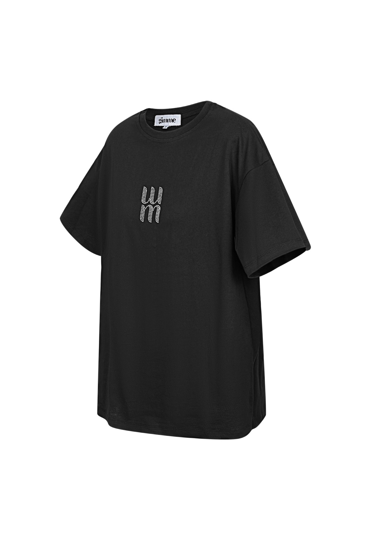 Cotone Maglietta Donna Oversized Logo Minimalista Immagine5