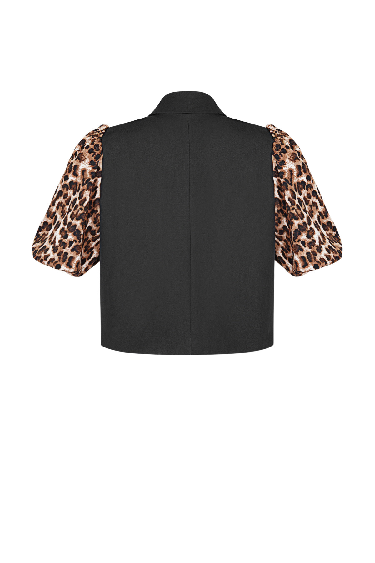 Poliéster Conjunto de Traje para Mujer Estilo Chaqueta Estampado Leopardo Manga Abullonada Imagen6