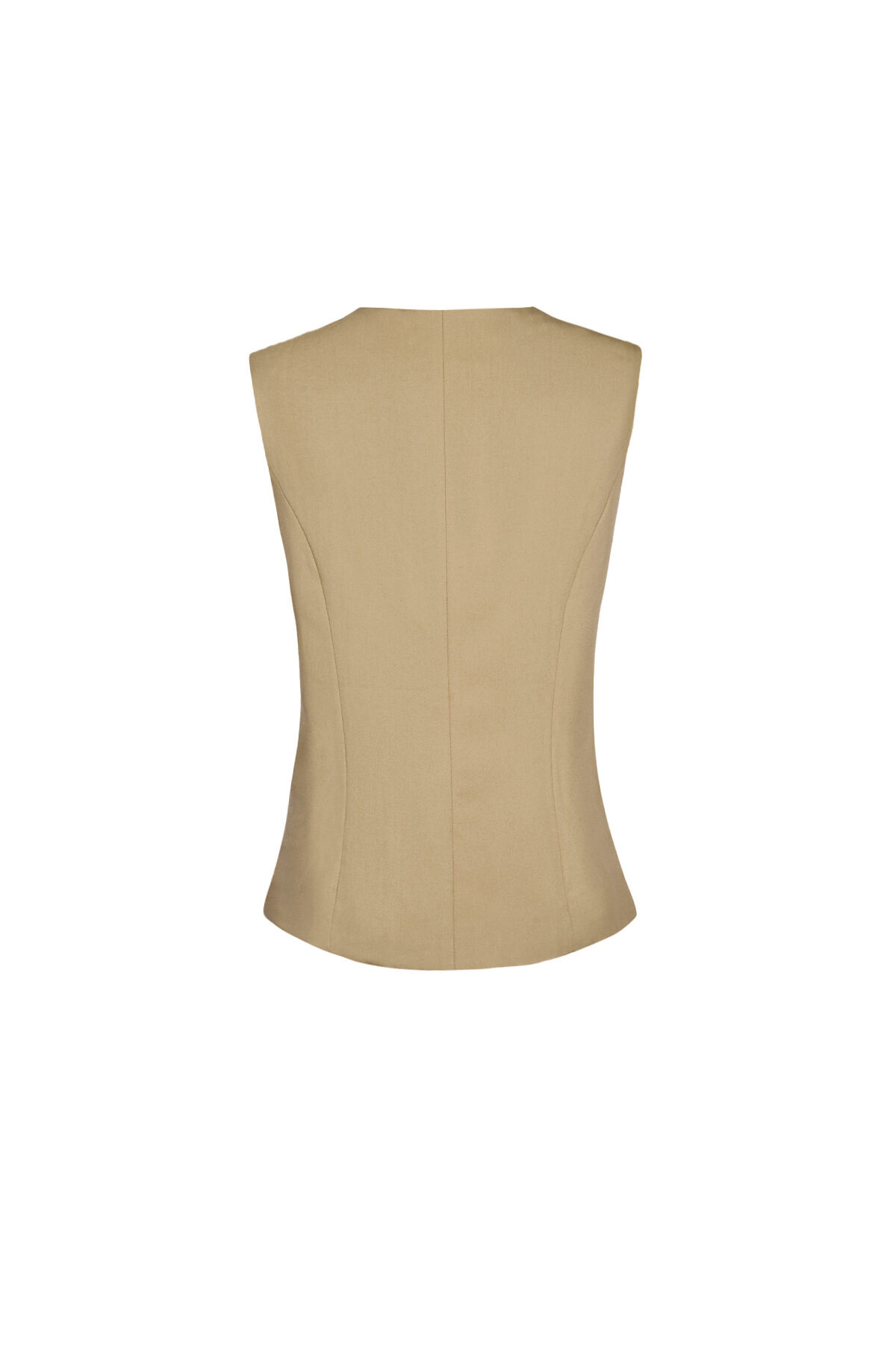 Poliestere Top Senza Maniche Donna Design Strutturato con Pulsanti h5Immagine7