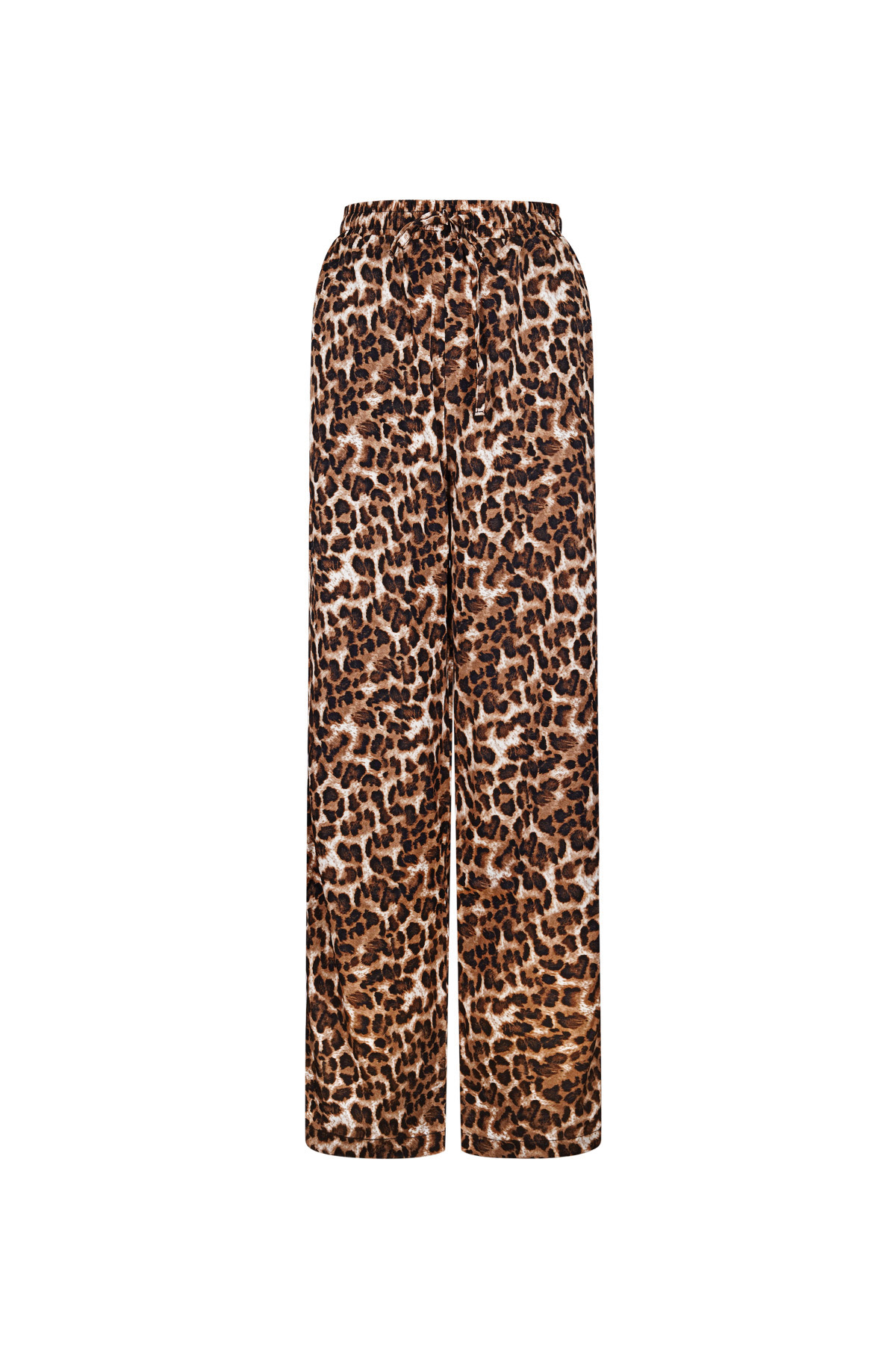 Women's Leopard Print Wide-Leg Track Pants with Side Stripe 2
