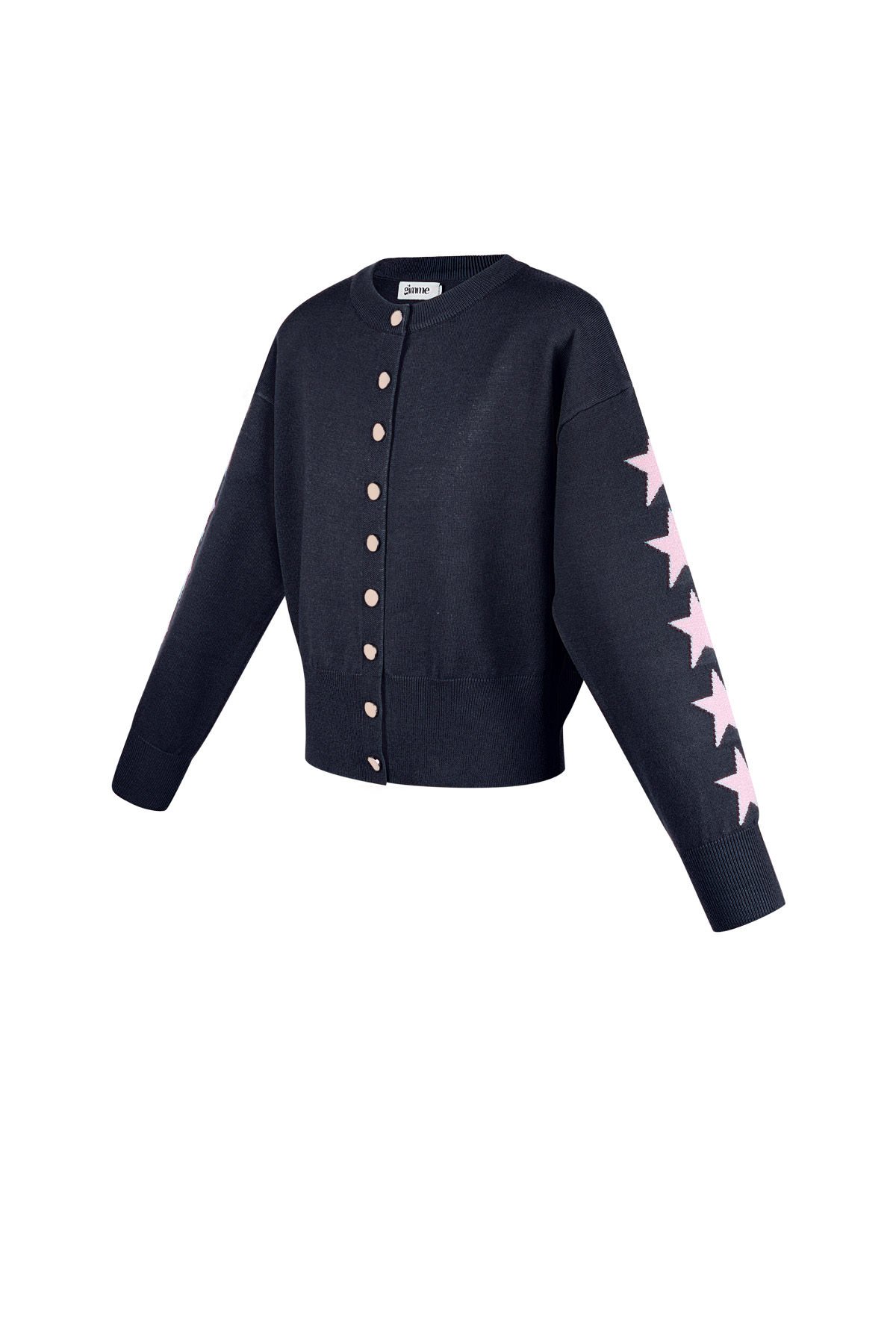 Viscose Knit Cardigan Women's Cropped Style Star Pattern Picture10