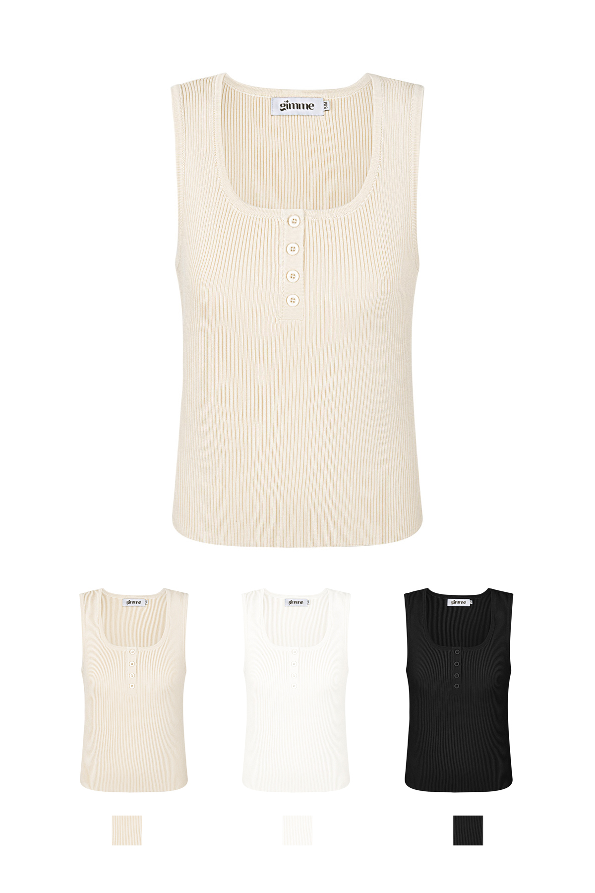 Viscose Vrouwen Mouwloze Top Ribbeltricot Knopvoorkant h5 Afbeelding2