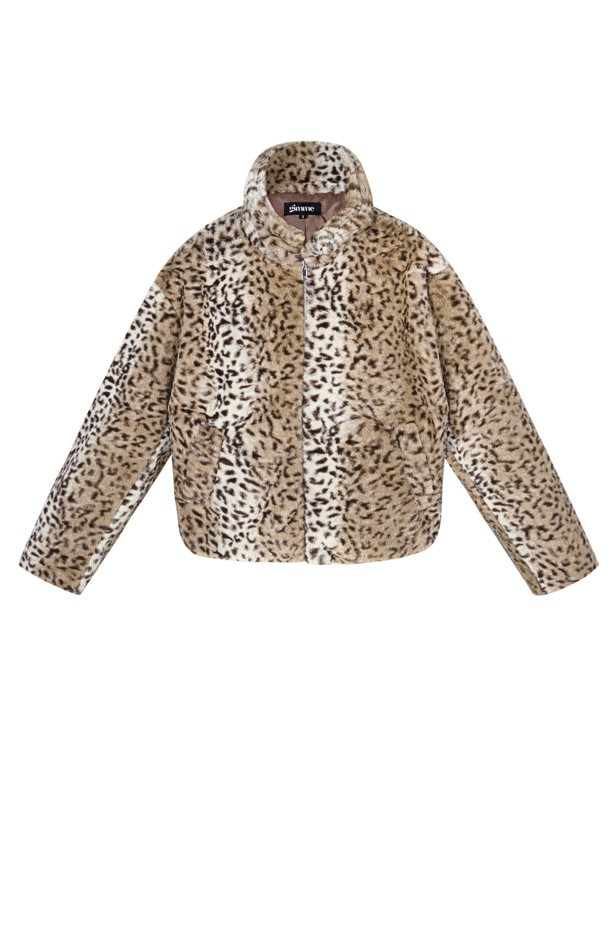 Polyester Faux Fur Women's Jacket Leopard Print Cozy Warm 2