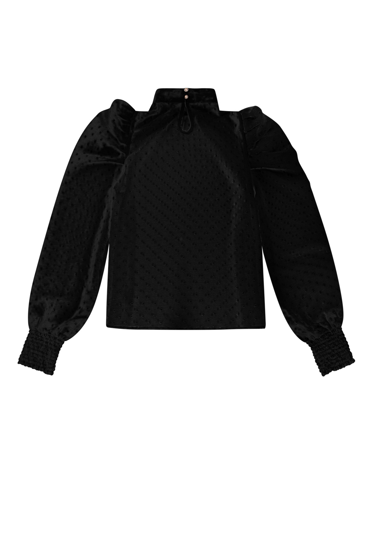 Polyester Women's Long Sleeve Top Puff Sleeve High Neck Picture3