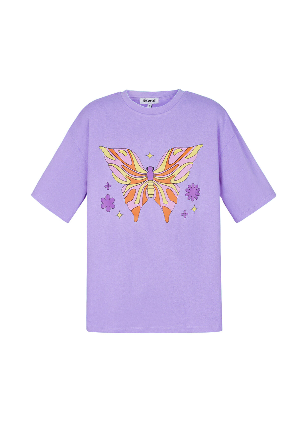 Cotton Women's T-shirt Oversized Butterfly Print 2