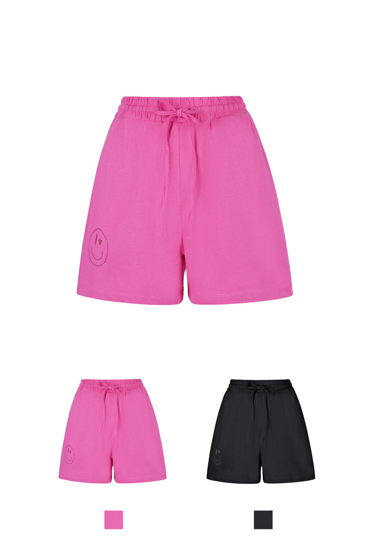 Cotone Donne Shorts Casual Cordino Vita Elastica h5Immagine3