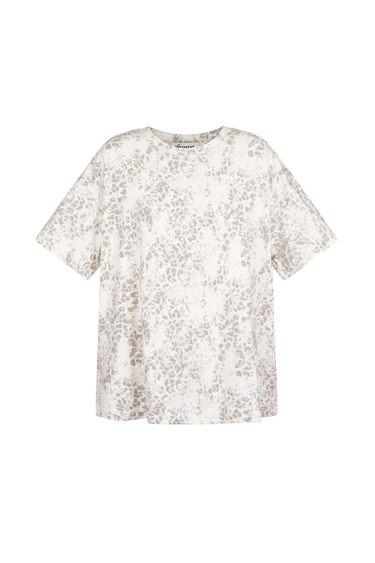 Cotone Maglietta Donna Oversized Stampa Leopardo 2