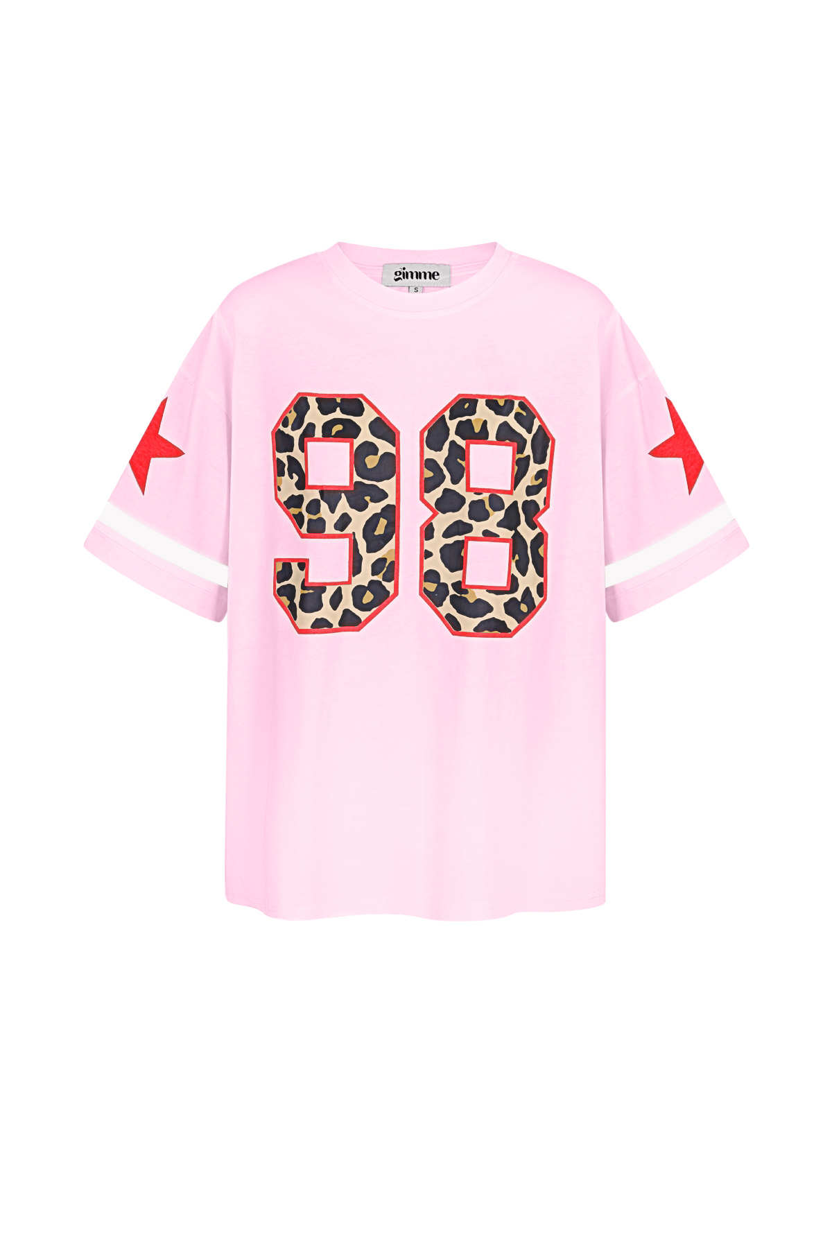 Cotton Vrouwen T-shirt Oversized Luipaardprint Nummer 98 2