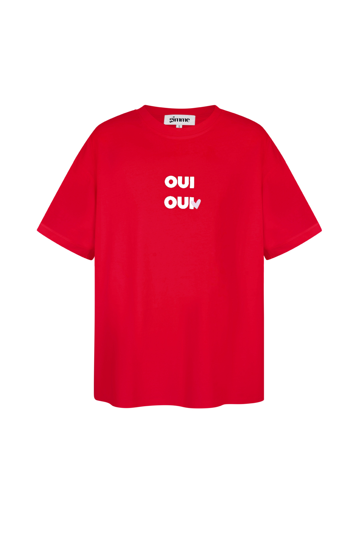 Cotton Vrouwen T-shirt Oversized OUI Print 2