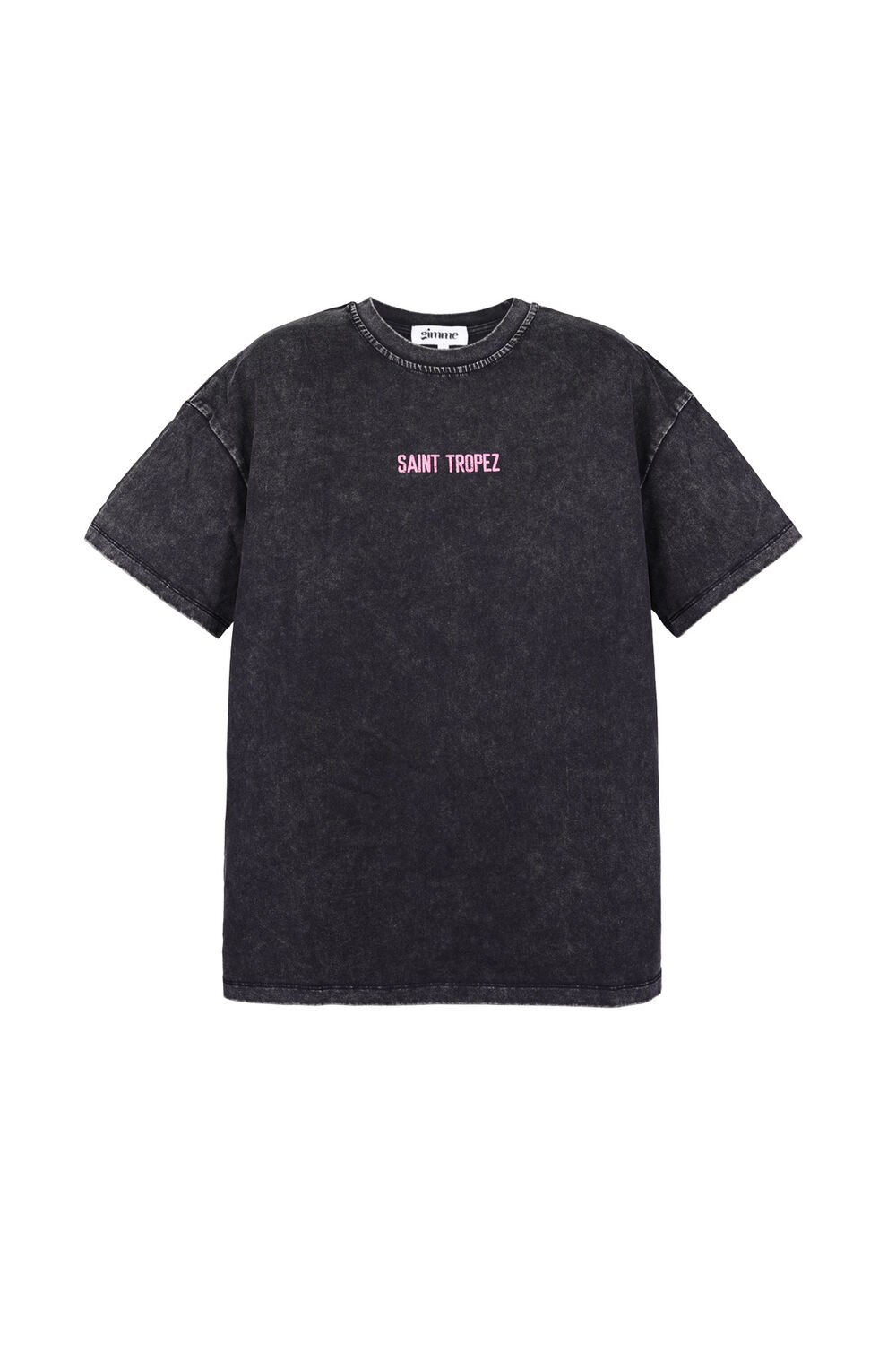 Cotone Maglietta Donna Oversized Stampa Saint Tropez