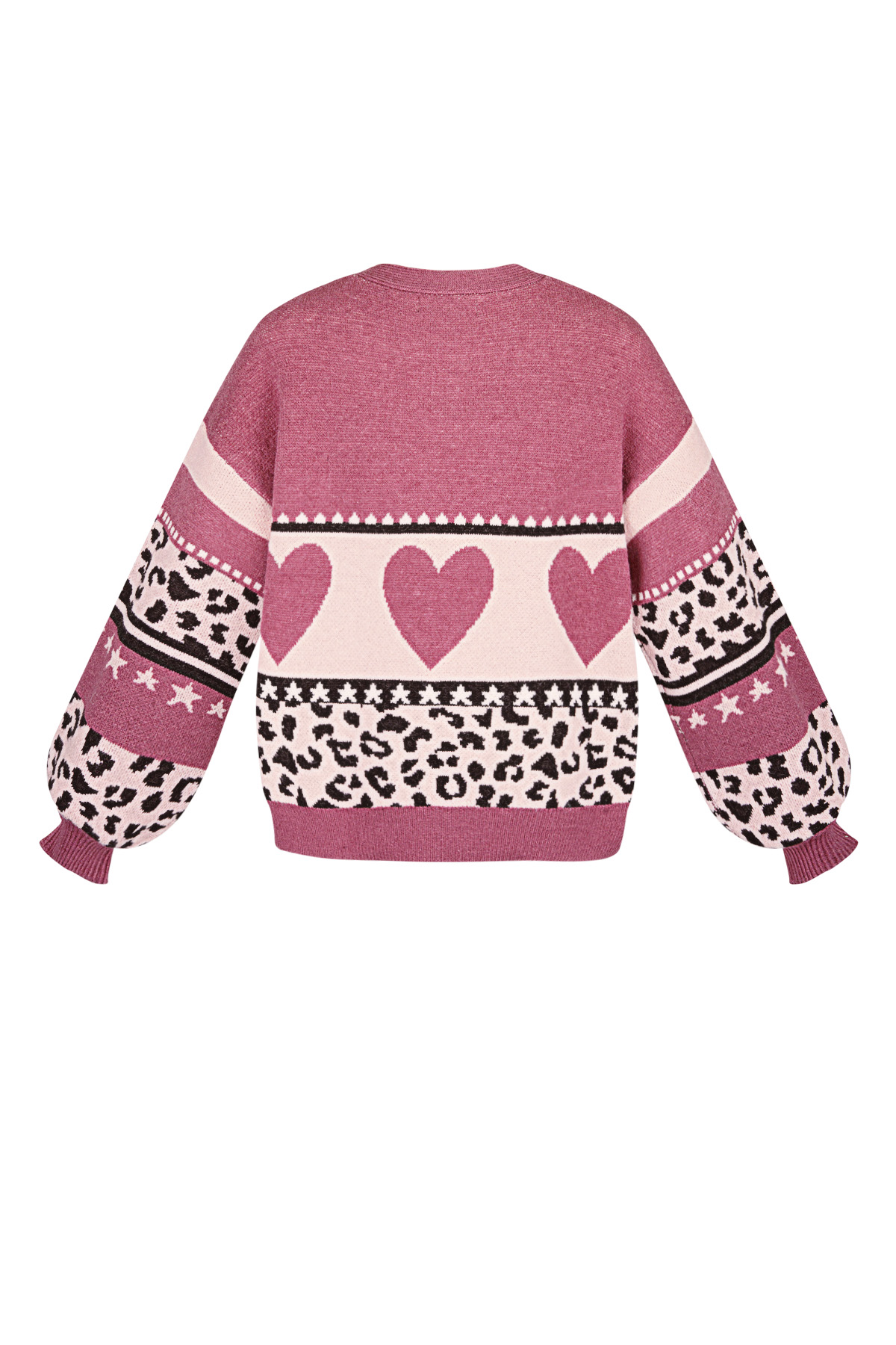  Damen-Strickcardigan mit Herz- und Leopardenmuster im Oversize-Look Bild8