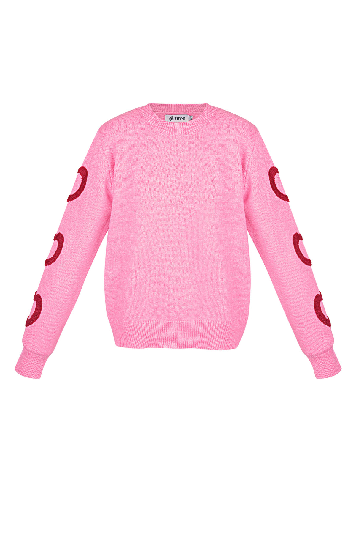 Gebreide Wolmix Vrouwen Rondhals Trui Hartpatroon Ontwerp 2
