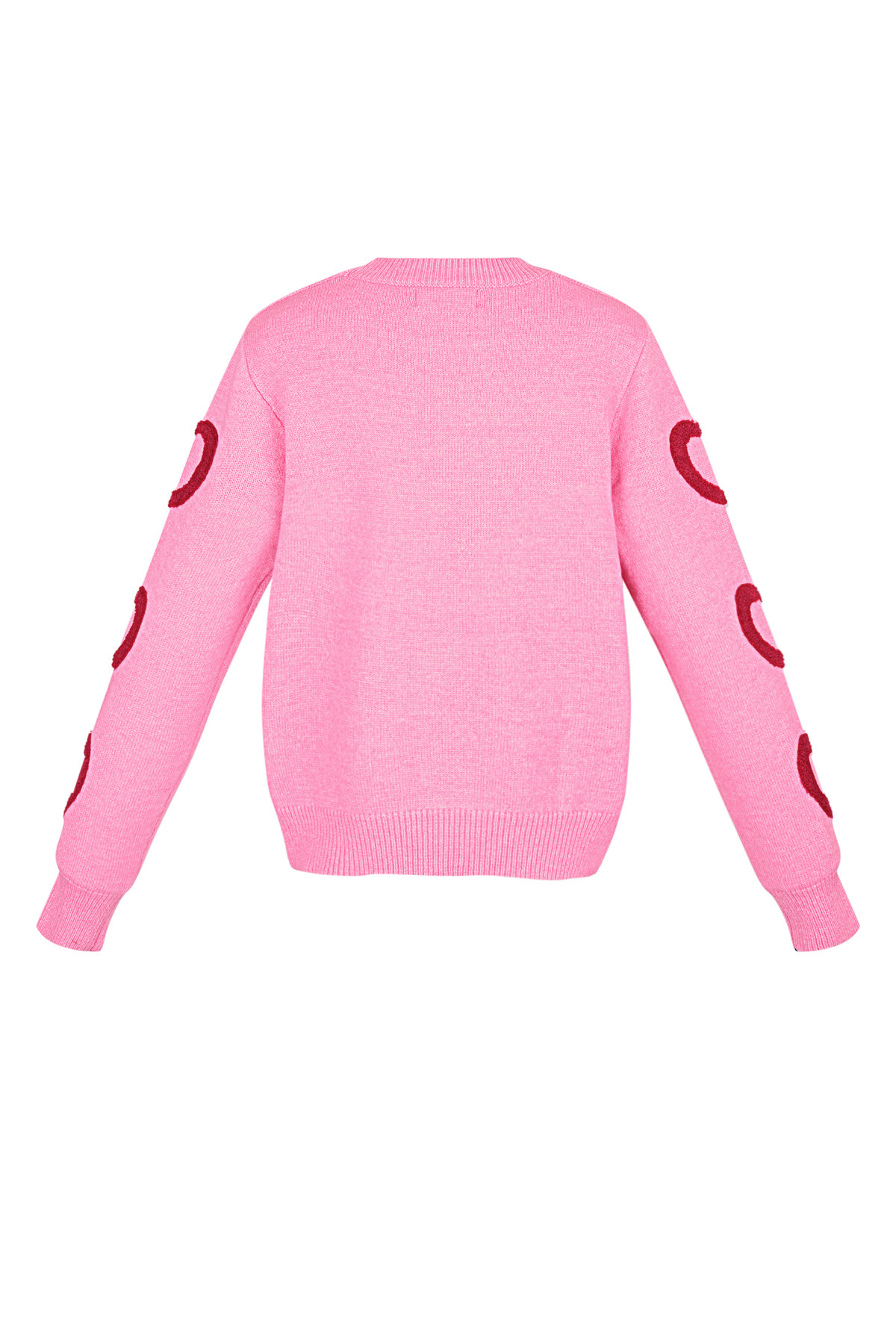 Knitted Wool Blend Women's Crewneck Sweater Heart Pattern Design h5 Picture3