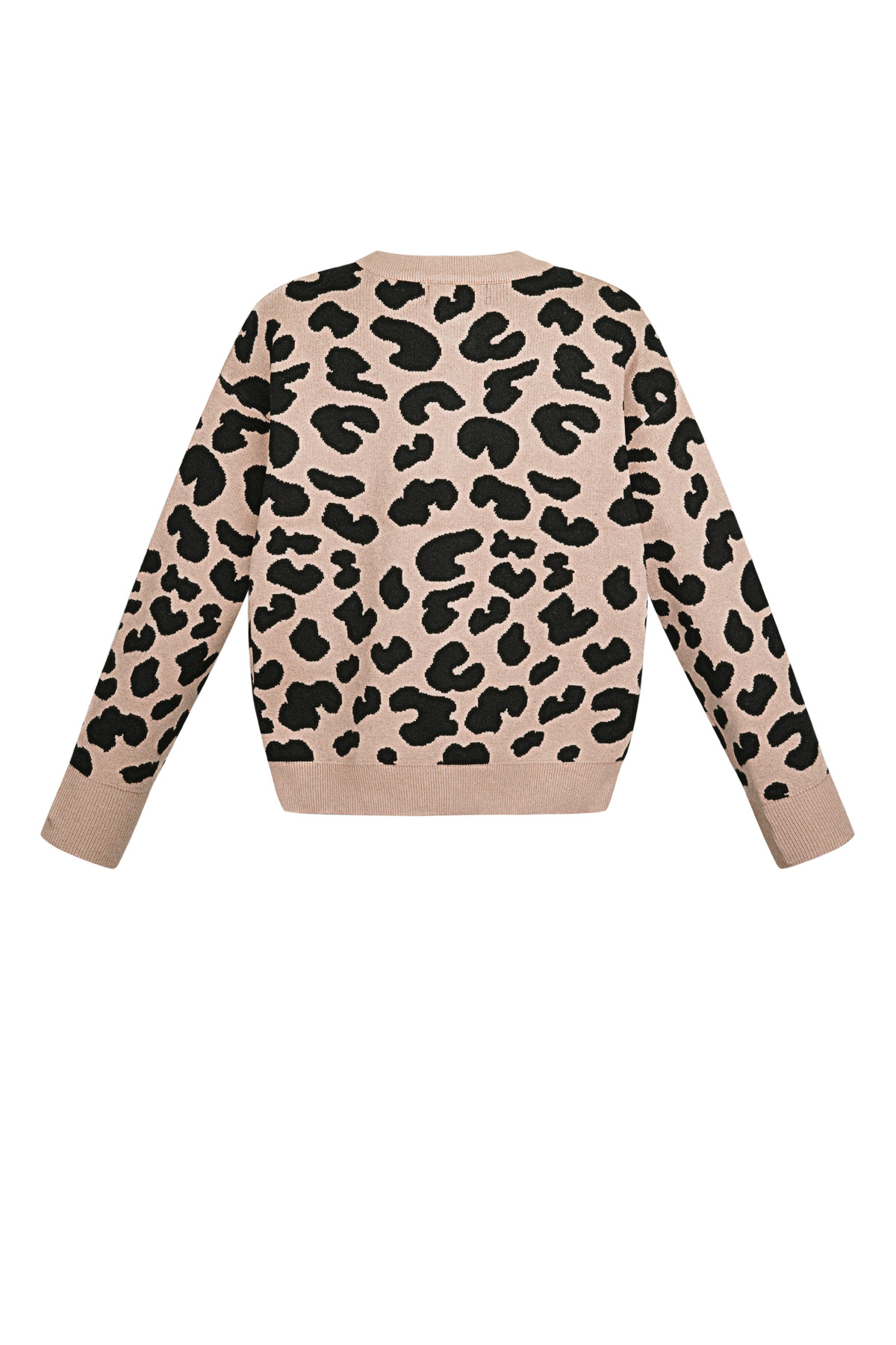 Dames trui met luipaardprint en contrastdetails Afbeelding10