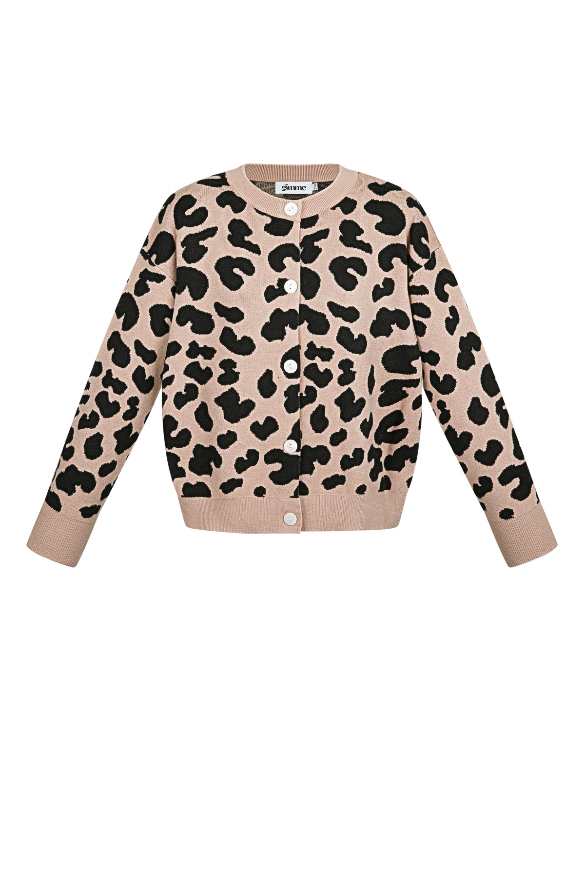 Women's Leopard Print Knit Cardigan with Contrast Trim 2