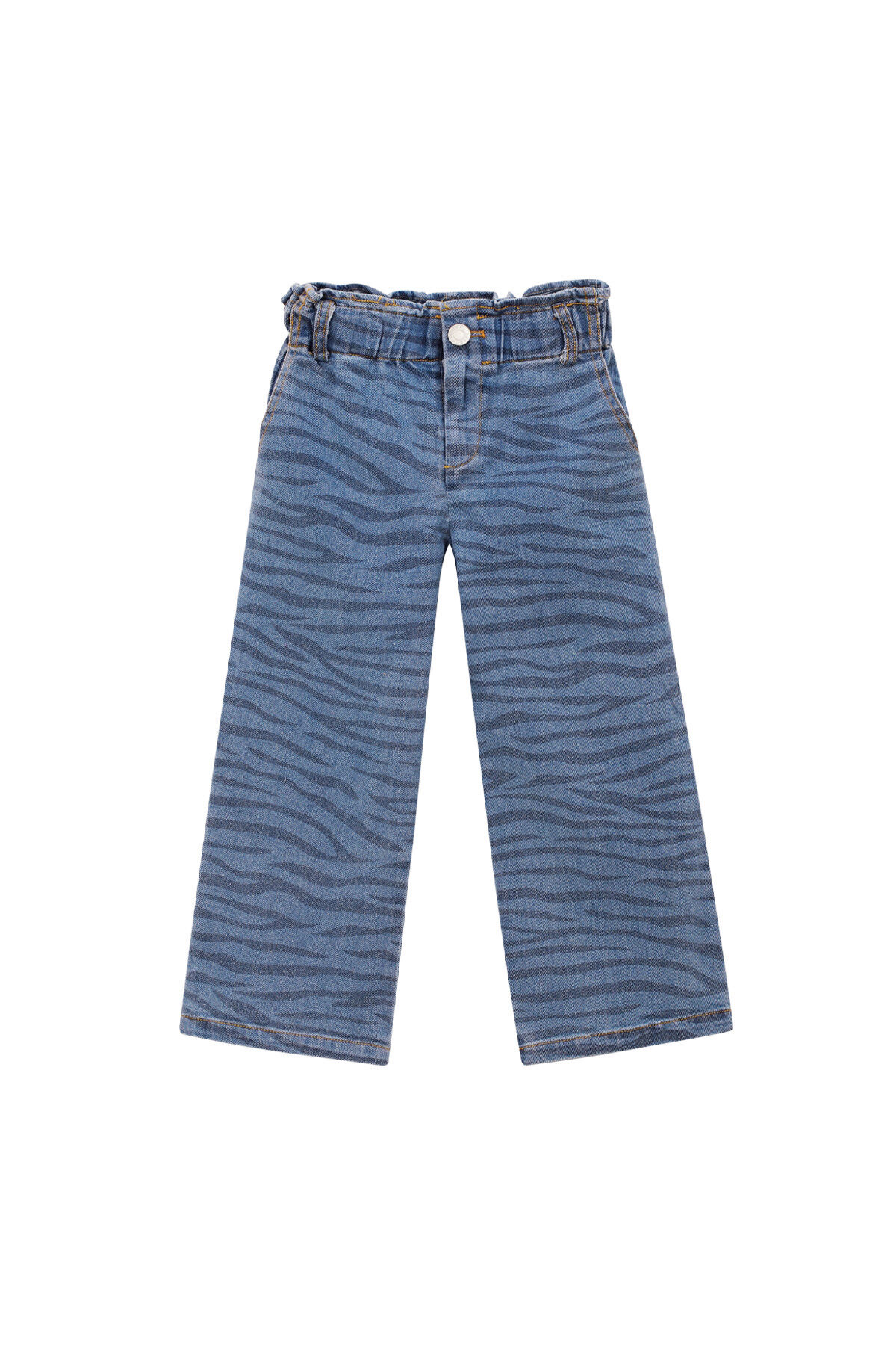 Cotton Denim Pants Casual Zebra Stripes 