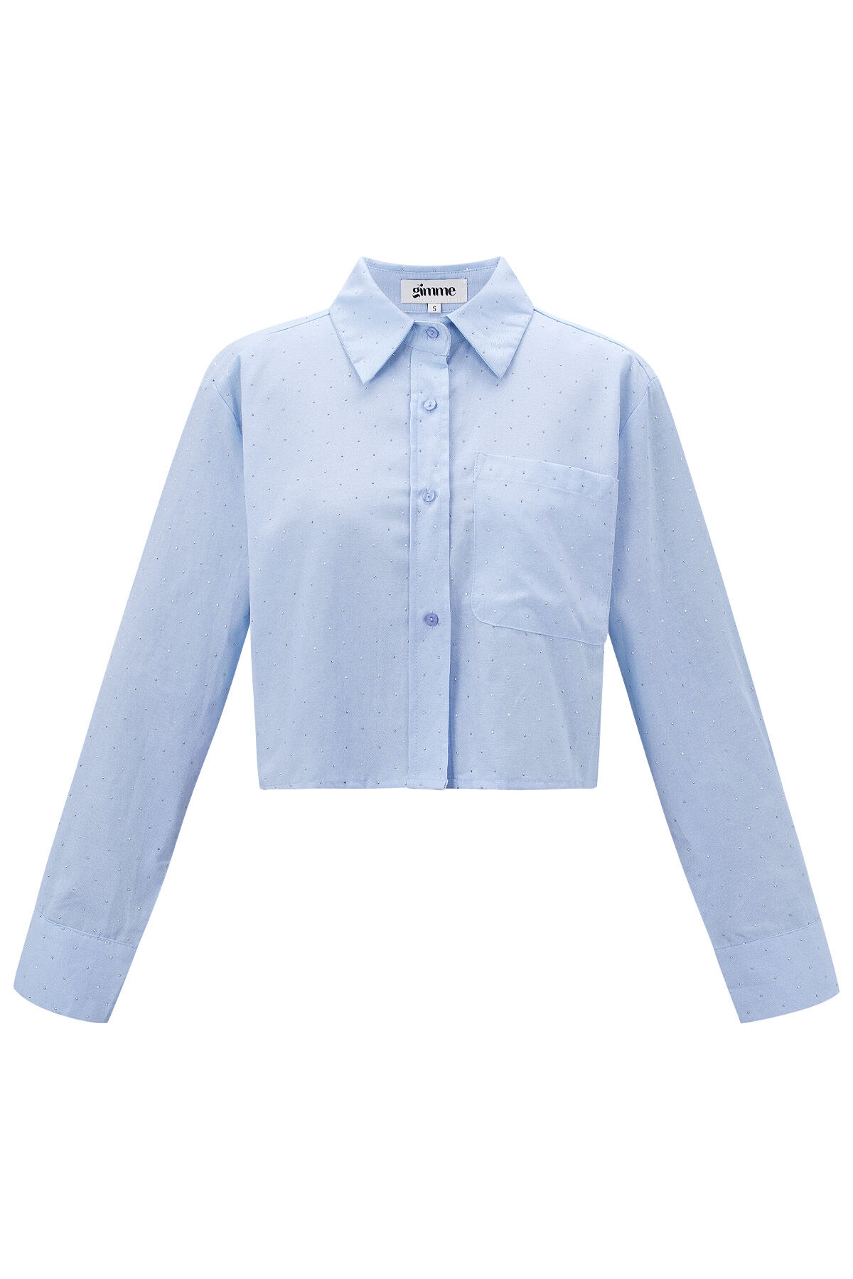 Cotton Women's Cropped Blouse Classic Button-Down h5