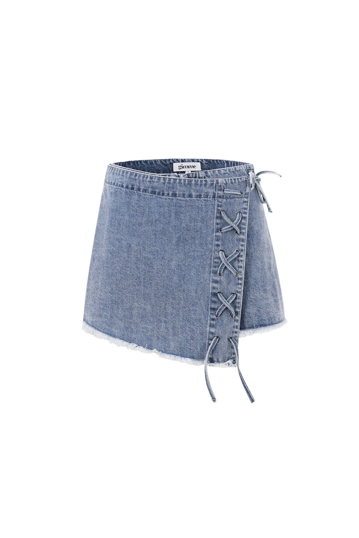 Cotone Jeans gonna mini donna Chiusura laterale con lacci 