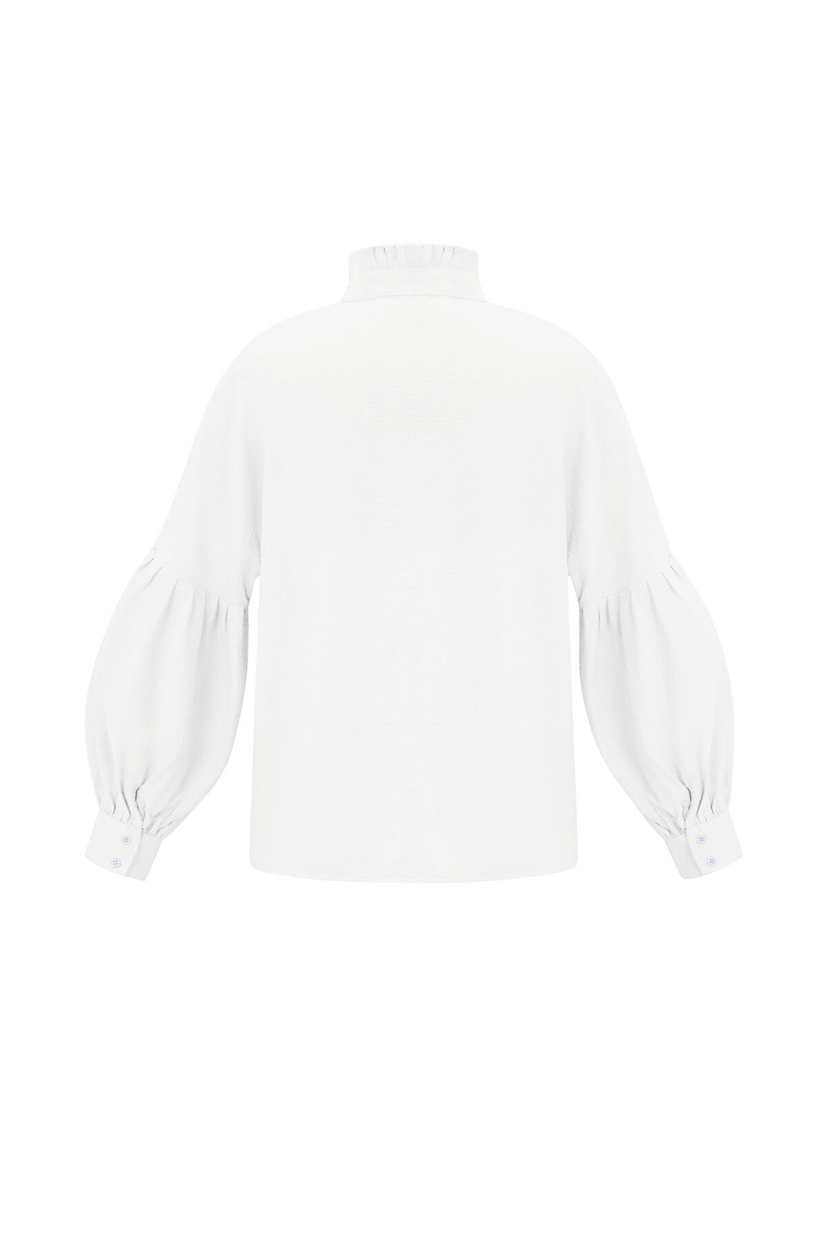 Viscose Women's Blouse Puff Sleeve High Neck h5Picture6