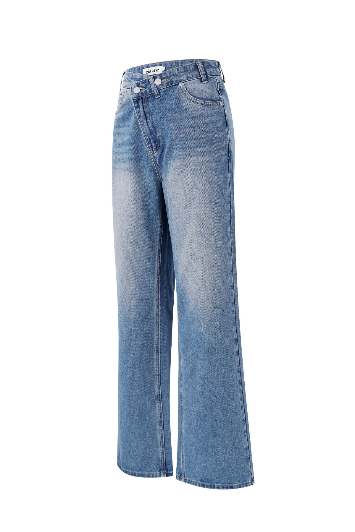 Cotton Woven Women's Straight Leg Jeans Casual Solid Color Medium Indigo Picture10