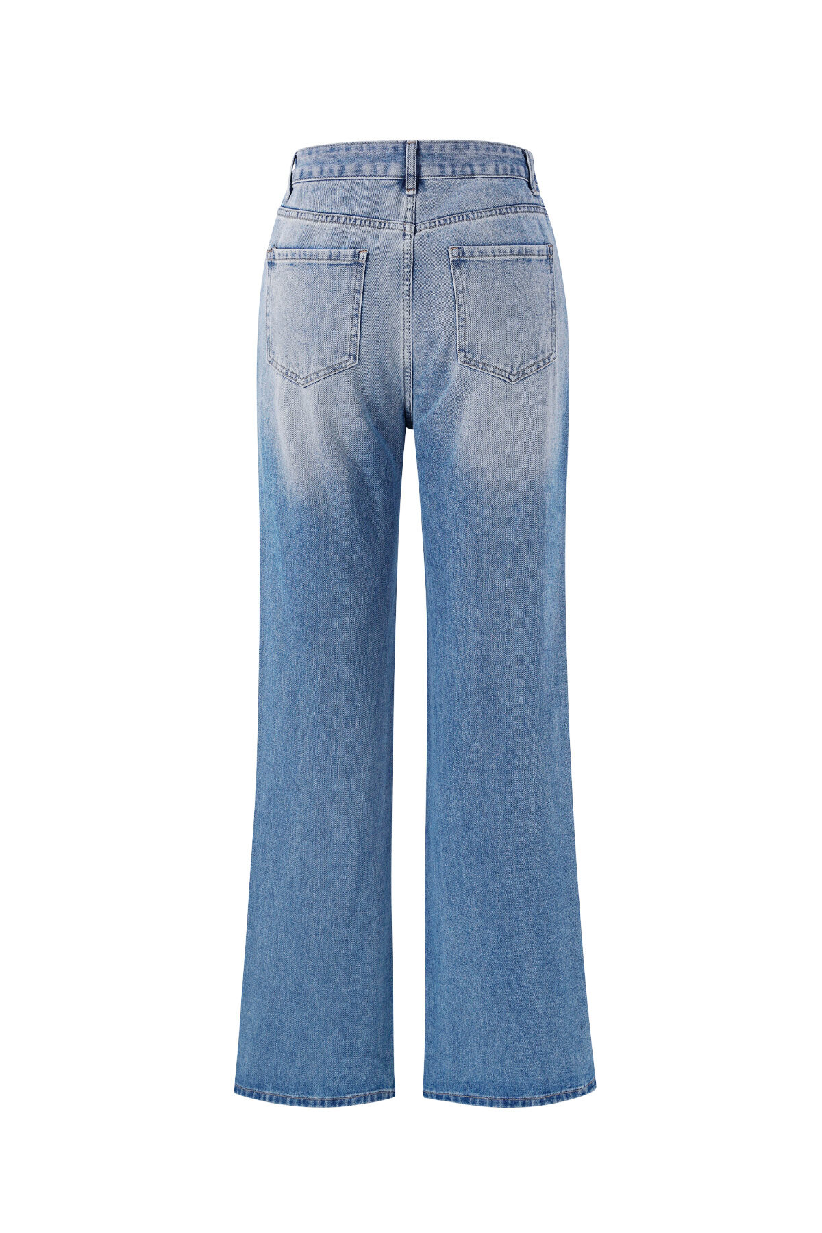 Cotton Woven Women's Straight Leg Jeans Casual Solid Color Medium Indigo h5 Picture11