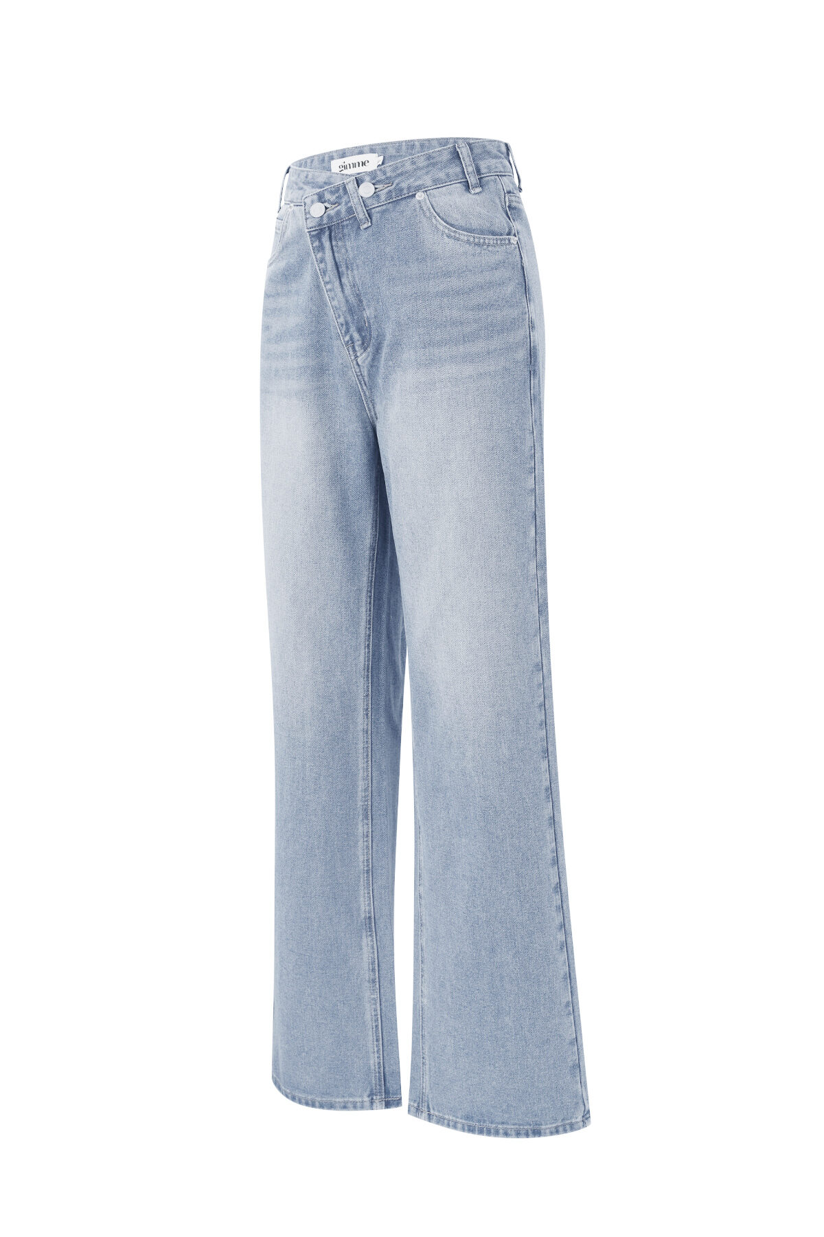 Cotton Woven Women's Straight Leg Jeans Casual Solid Color Medium Indigo h5 Picture6