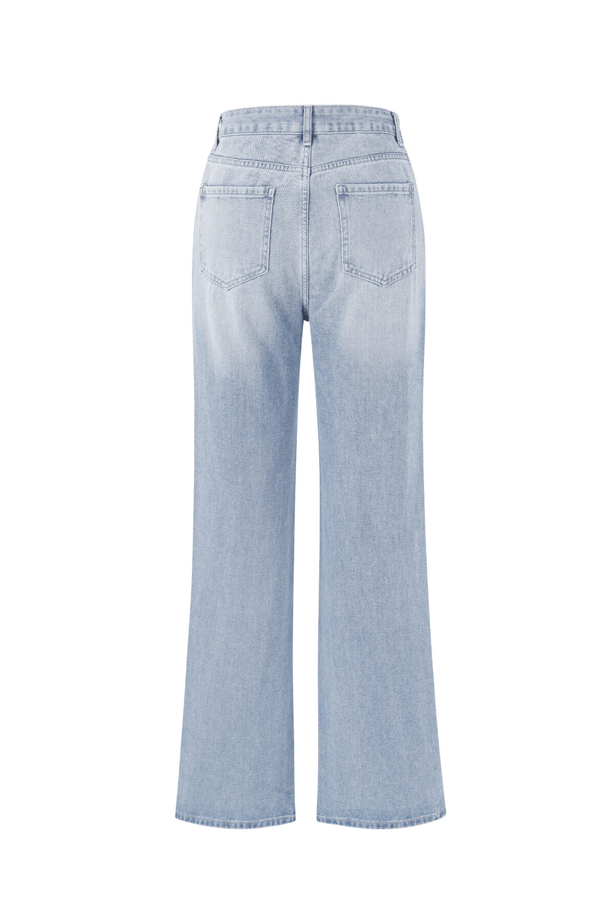 Cotton Woven Women's Straight Leg Jeans Casual Solid Color Medium Indigo h5 Picture12