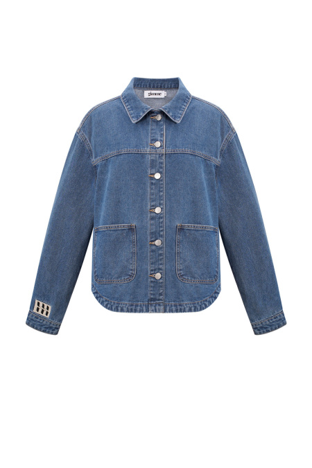 Denim Women's Jacket Classic Fit with Brand Logo Patch 2