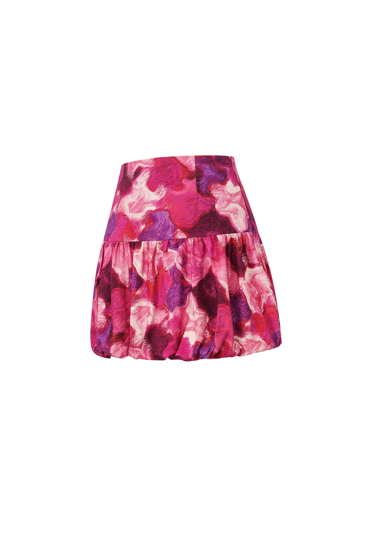 Viscose Women's Mini Skirt Ruffled Design Fuchsia h5 Picture4