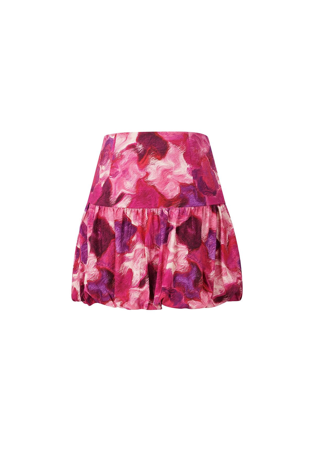 Viscose Women's Mini Skirt Ruffled Design Fuchsia Picture5