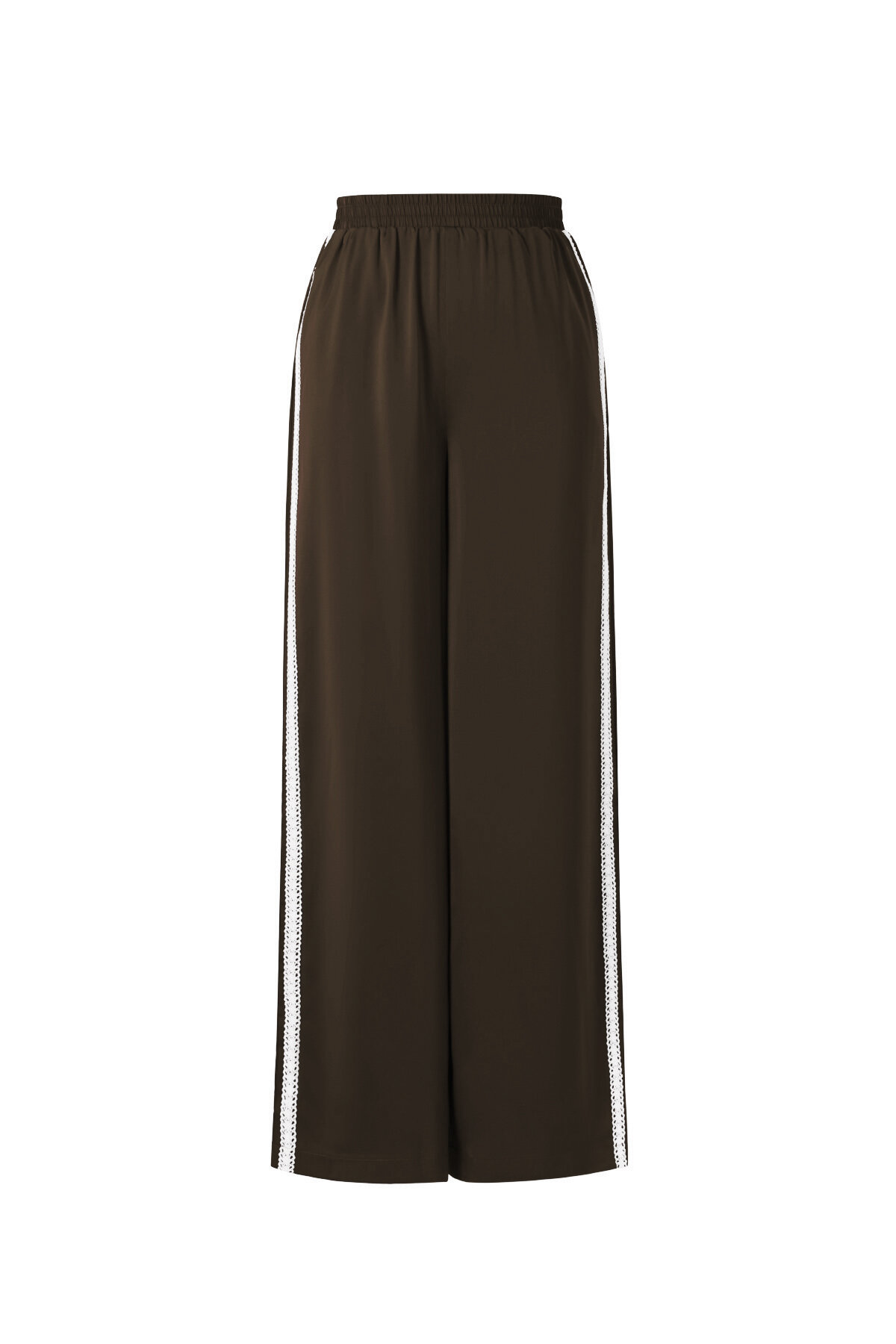 Tessuto Fibra di Poliestere Pantaloni Dritti Donna Sportivo Contrasto di Colori h5 