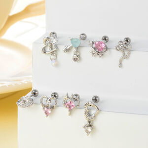1 Piece Chic Heart Titanium Steel Zircon Women's Stud Earrings h5 Picture3