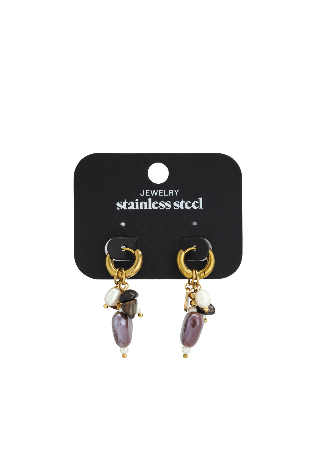 Earrings with beads and heart charms h5 Picture3