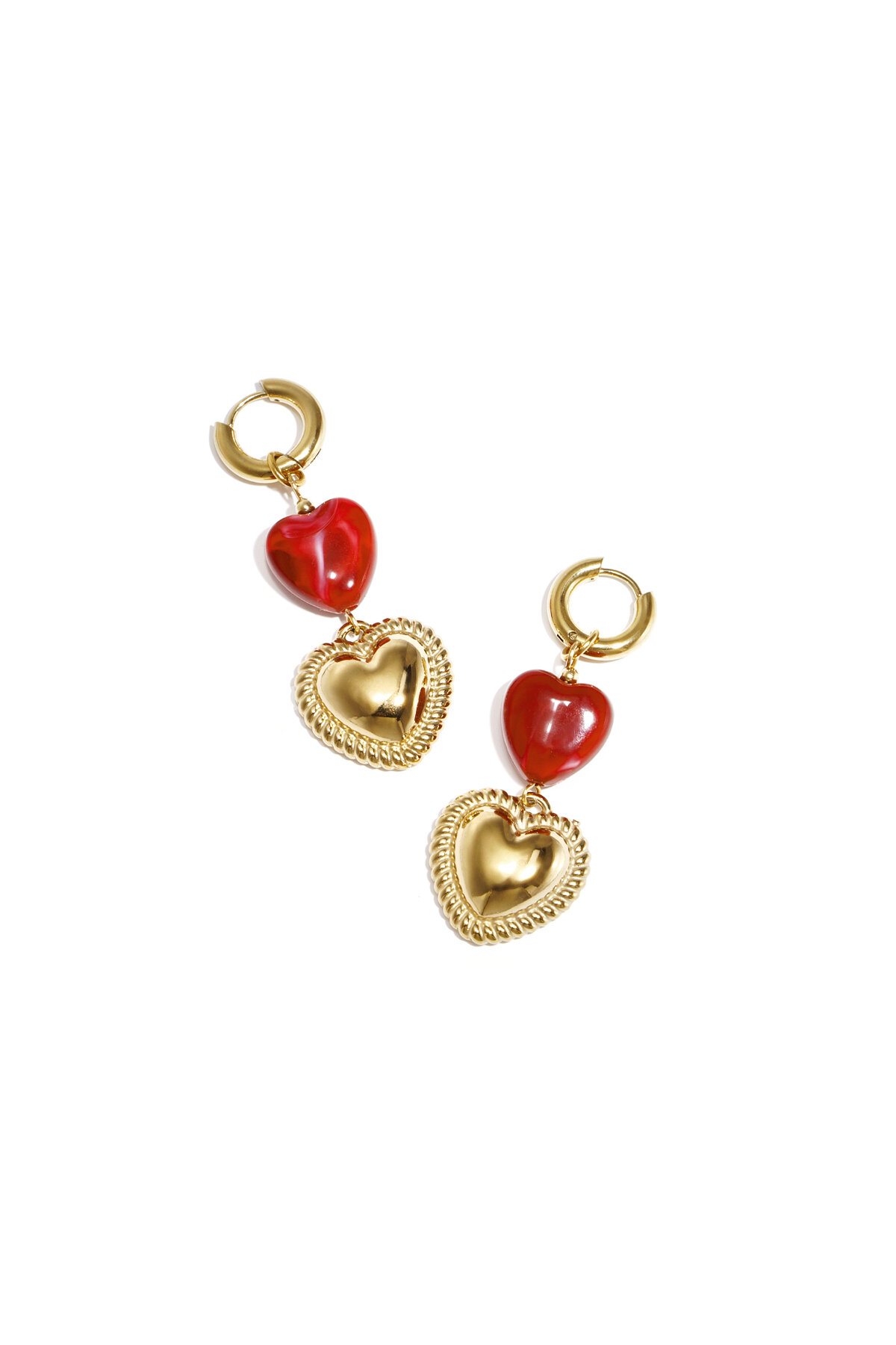Heart-shaped pendant earrings Picture5