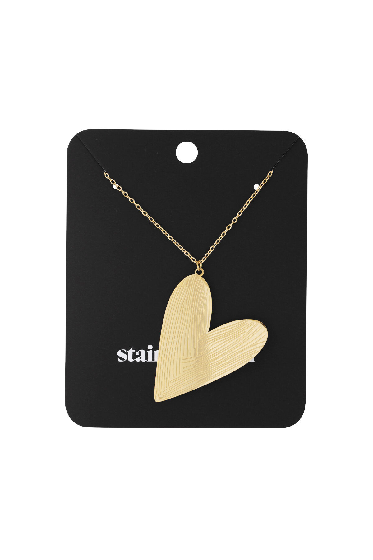 collar largo con corazón diagonalmente grande h5 Imagen4