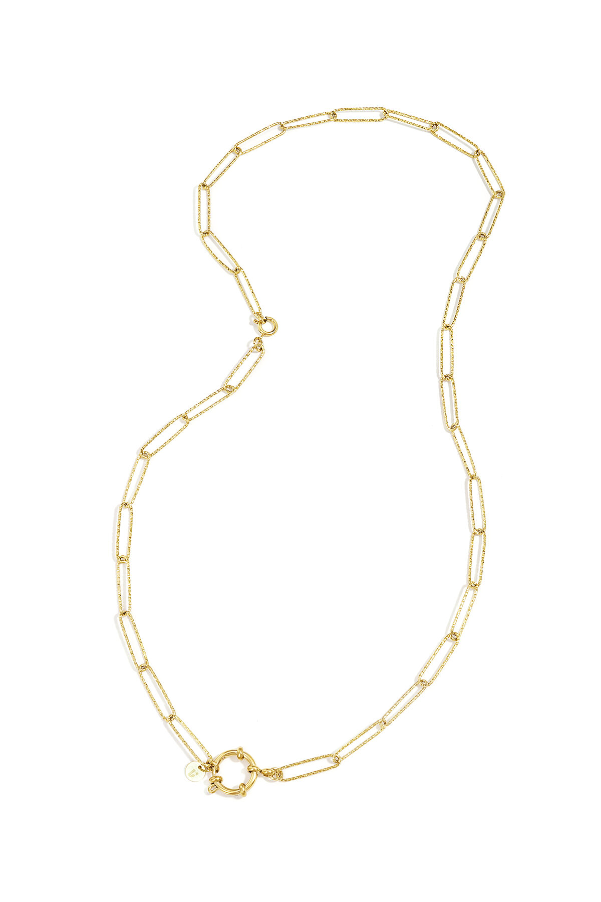 2-in-1 necklace and bracelet with textured links h5