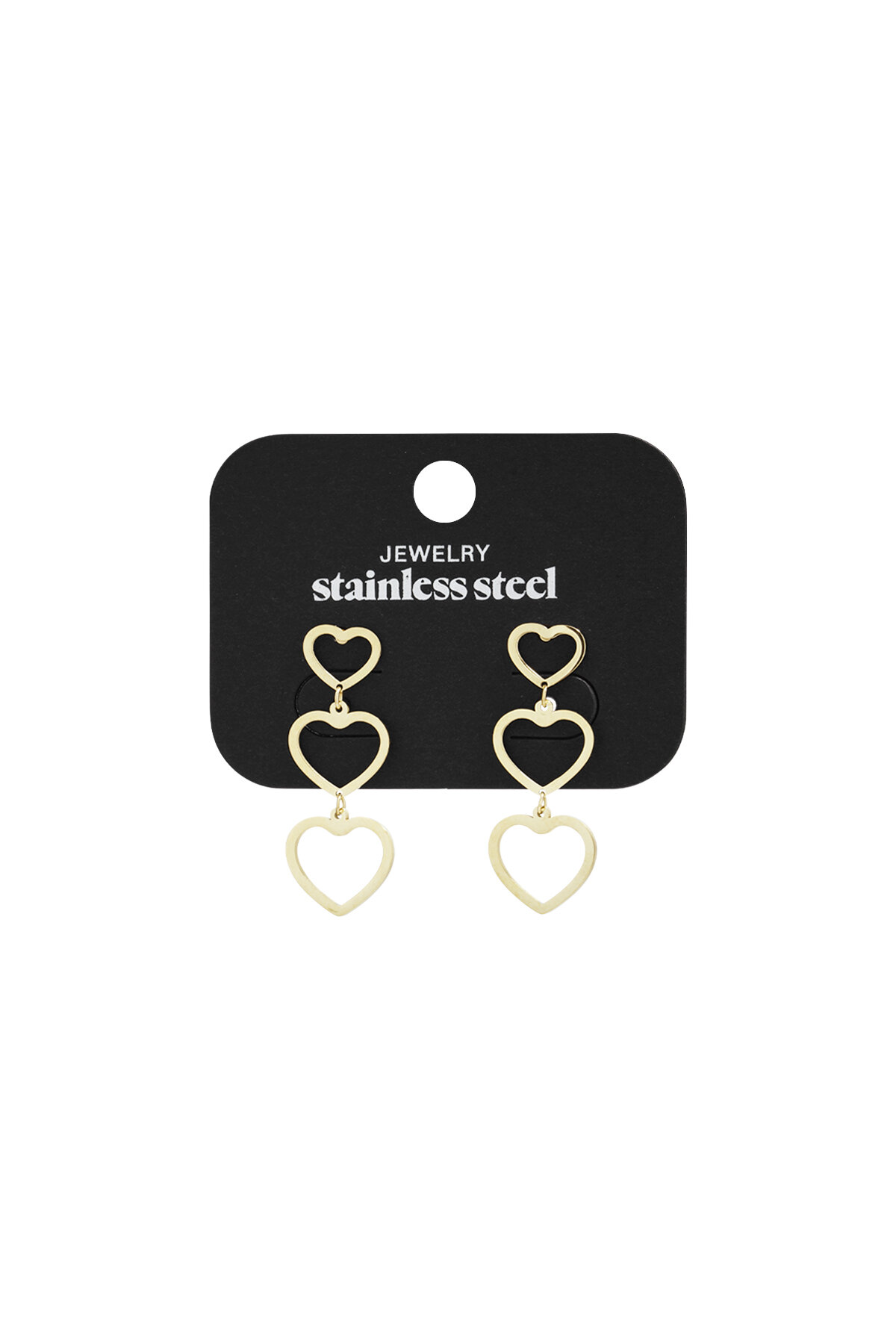 Boucles d'oreilles pendantes en acier inoxydable en forme de cœur, collection décontractée et simple pour femmes h5 Image6
