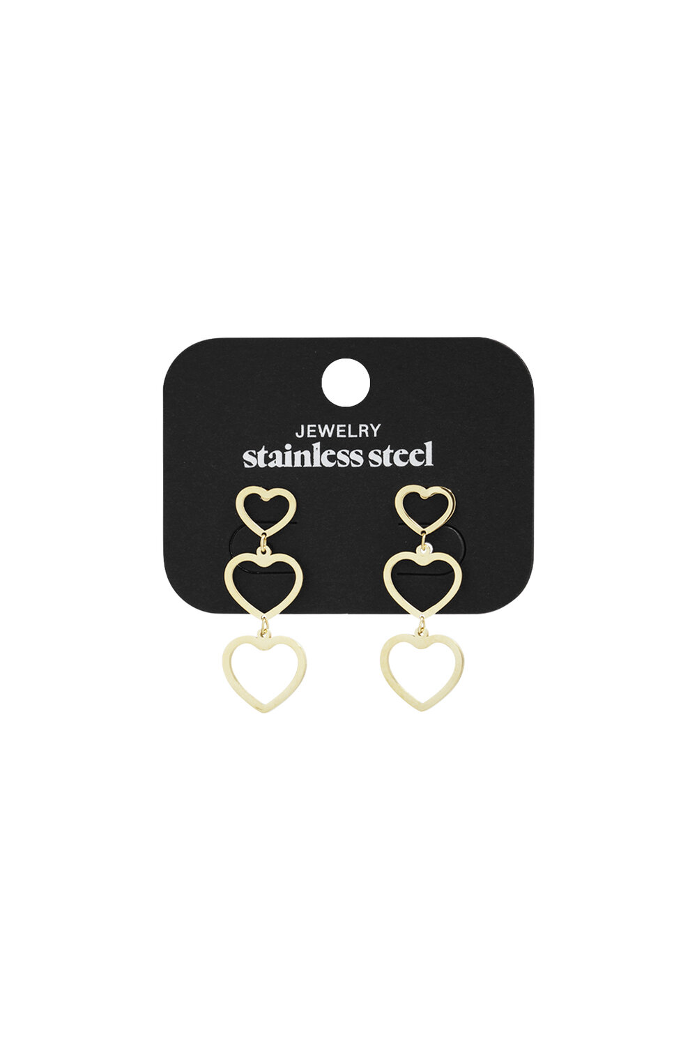 Boucles d'oreilles pendantes en acier inoxydable en forme de cœur, collection décontractée et simple pour femmes h5Image6