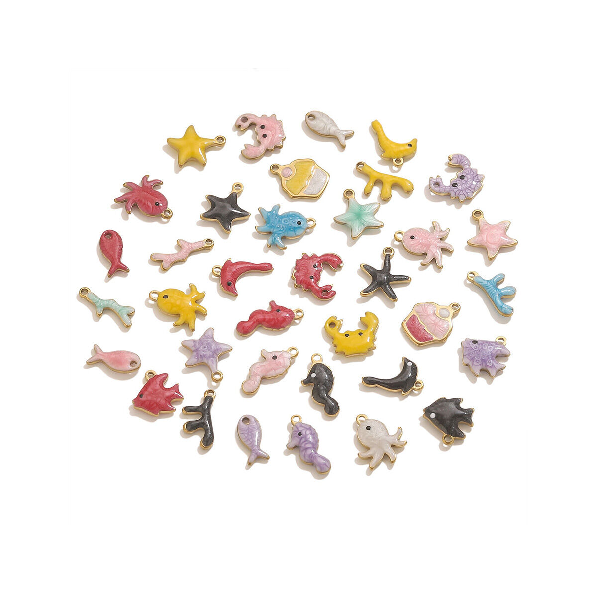 1 Piece DIY Marine Organism Stainless Steel Waterproof Women's Pendants