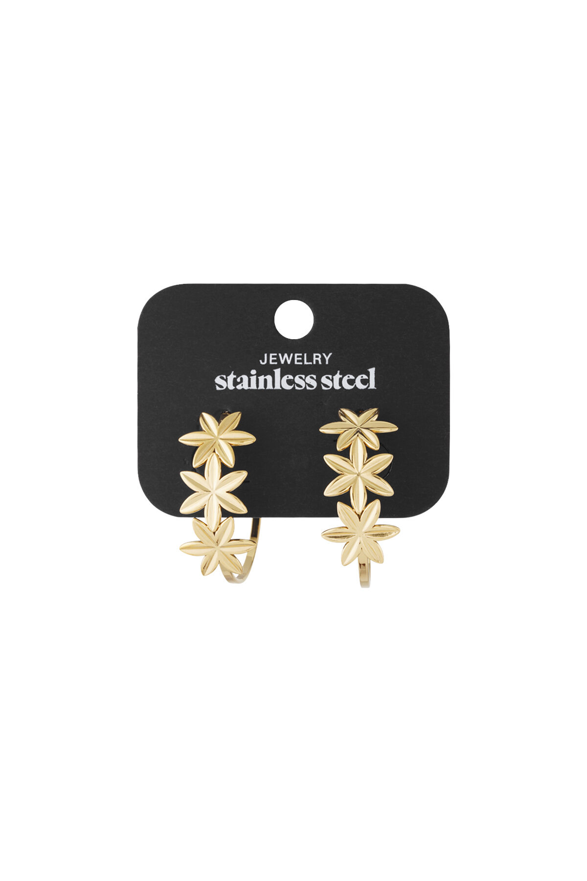 Hoop earrings adorned with flowers Picture4