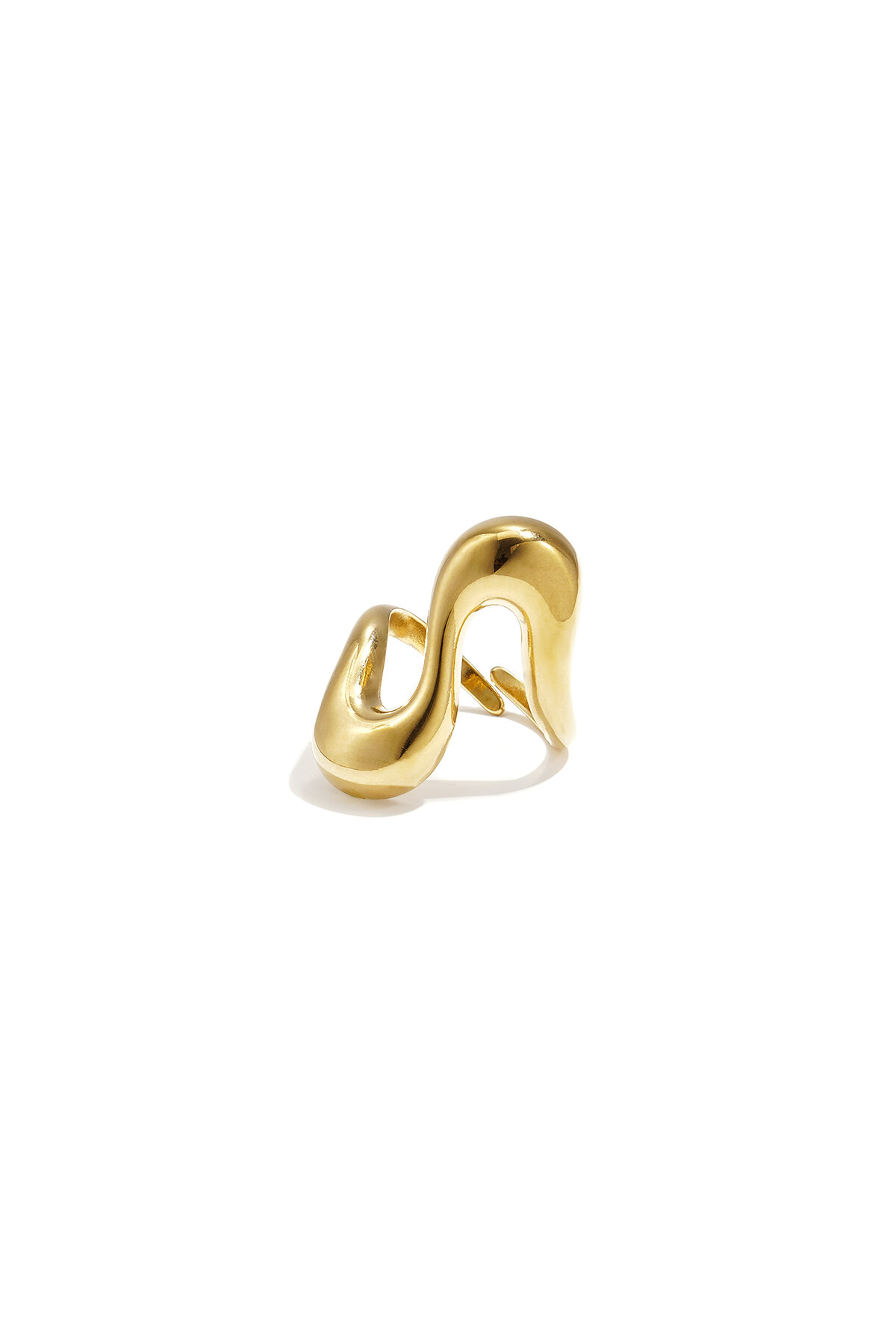 Wavy adjustable statement ring 