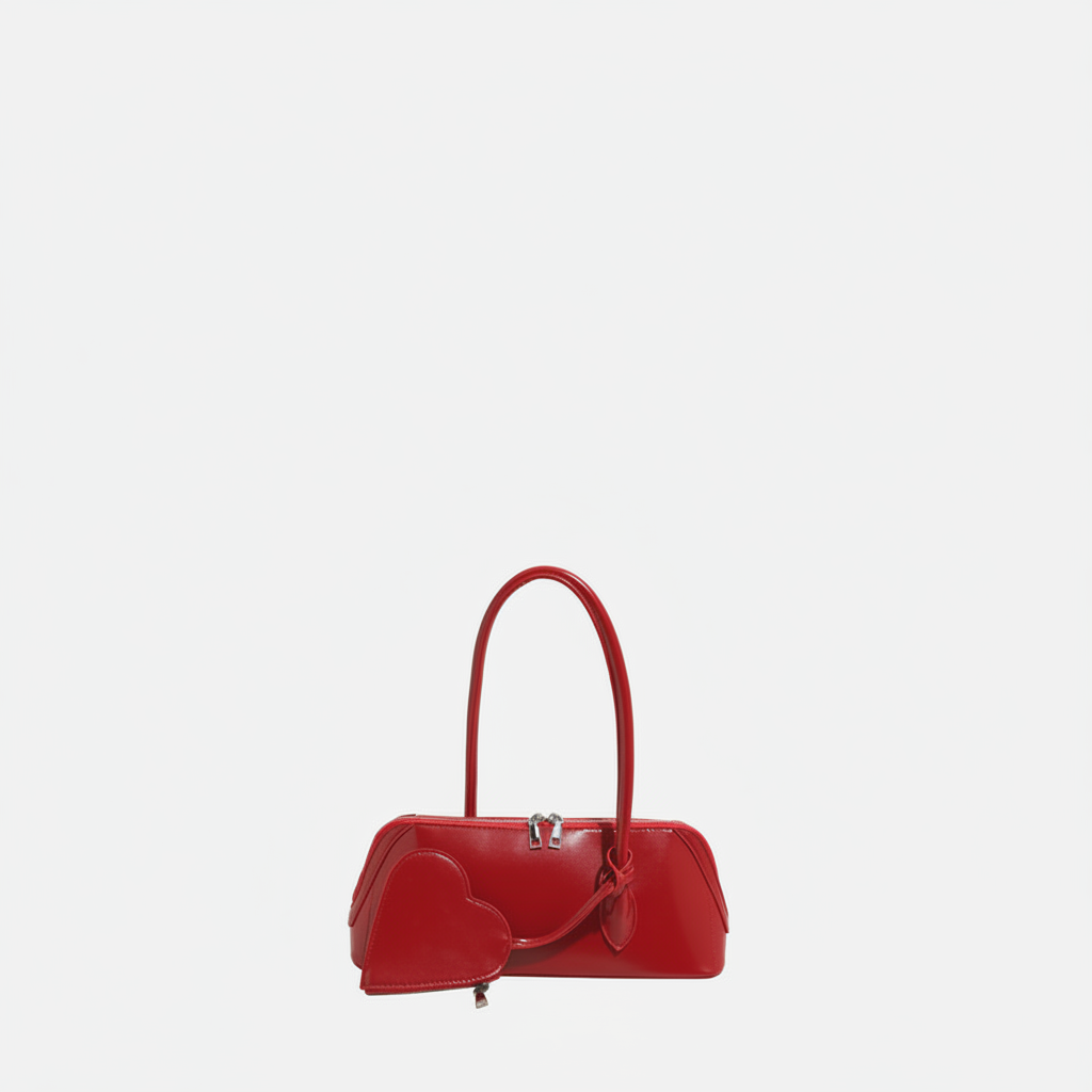 1 Piece Simple  Elegant Heart Solid Color PU Women's Shoulder Bags h5 Picture2