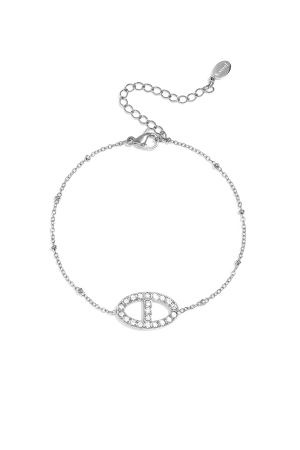 Bracelet With Stones In Oval Charm h5